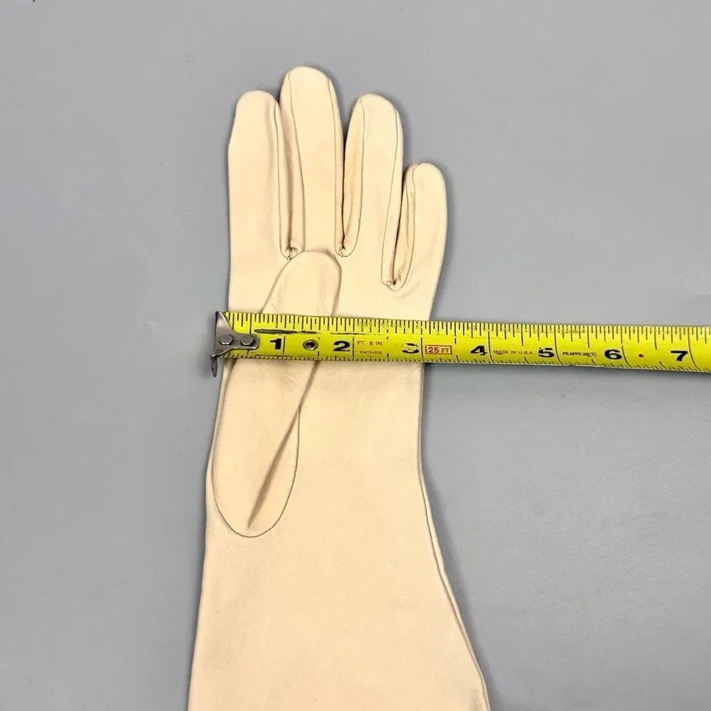 Vintage Deerskin Leather Gloves Cream Color size 7 Unlined